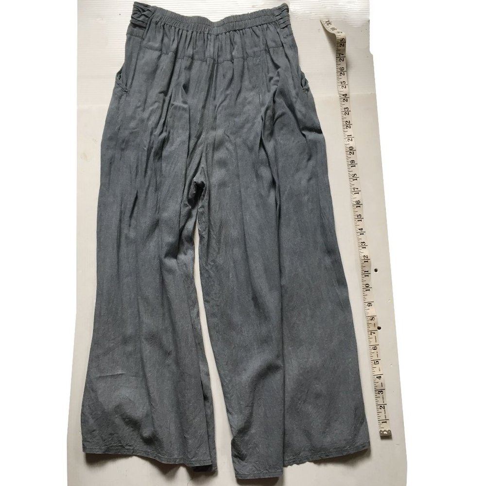 ⭕ 5/$17- Palazzo Grey 2-pocket Skirt Suitpants Wide Leg Trouser Pants XXS XS 0 2 - Picture 3 of 5